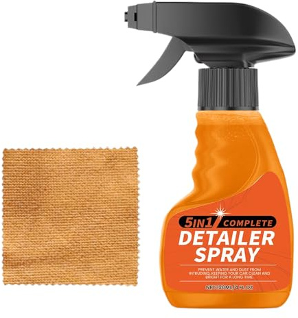 Ancsttu Spray Detergente Auto | Spray Pulitore Auto | 120 ml con Panno per Luce Brillante Residui Leggeri Finish Durevole