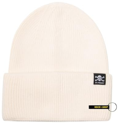 FC St. Pauli Mütze Jacquard – Offizieller Fanartikel – braune Beanie mit ST. Pauli Schriftzug – Dicker Strick aus 100% Polyacryl