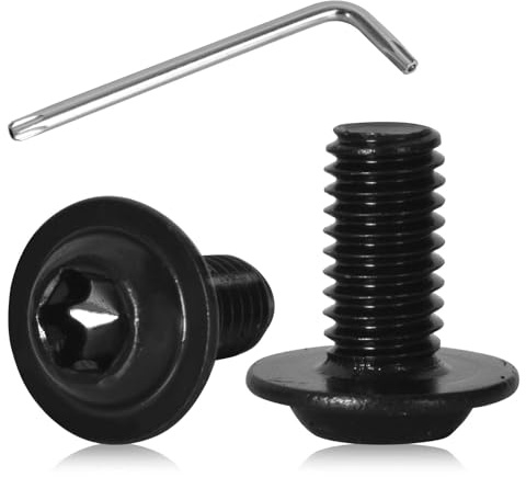 20 Stück M6x12 Schrauben, Linsenkopfschrauben ISO/7380-2, Torx Schrauben, Flanschschraube, Edelstahl-Innensechskantschrauben, Vollgewinde, Schwarzes Oxid, mit Torx Schlüssel