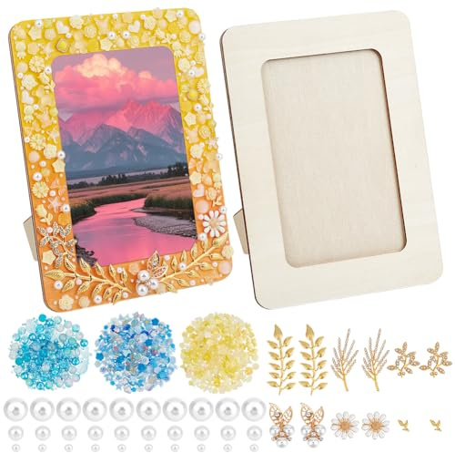 PH PandaHall 2 Set Kit Cornice per Foto in Legno Fai Da Te Cornice Artistica Cornices Artigianale Decorativa per Progetti Artistici Feste di Compleanno Regali, 19x14cm