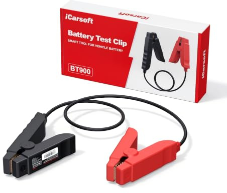 iCarsoft BT900 Probador de Batería Coche, Comprobador de Batería 12 V/24 V 100-2000 CCA, AGM, GEL, EFB, Bluetooth Conexión, Prueba de Arranque/Carga para Coche, Moto, ATV, SUV, Barco, Yate