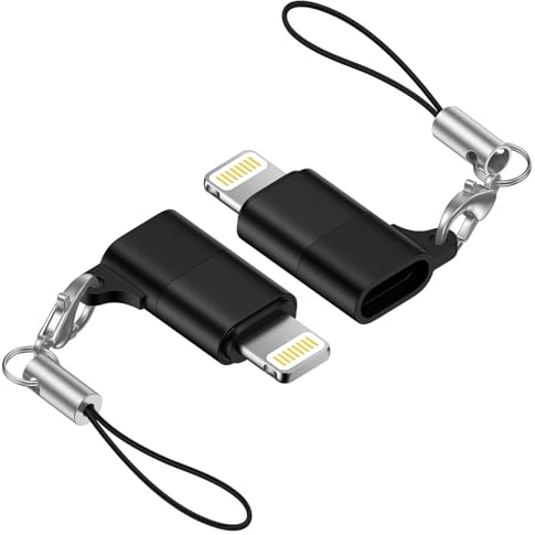 2 Stück USB C auf Lightning Adapter, Lightning auf USB C Adapter für iPhone 14 13 12 11 Pro Max, iPad Pro/Air 5, PD Schnelles Laden/Datenübertragung iPhone USB Adapter, Nicht für Kopfhörer/Audio/OTG