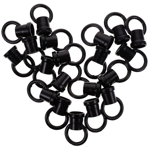 DIKACA 20 Piezas Tuercas de Ojo de Aleación de Zinc Negras, Ganchos de Techo Resistentes para Colgar Lámparas, Accesorios Duraderos para Lámparas de Araña en Hogar, Salón y Restaurante