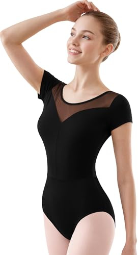 DANSHOW Damen Halter Hals Tanz Leotard, Spitze Schlüsselloch zurück Ballett Tanzkleidung