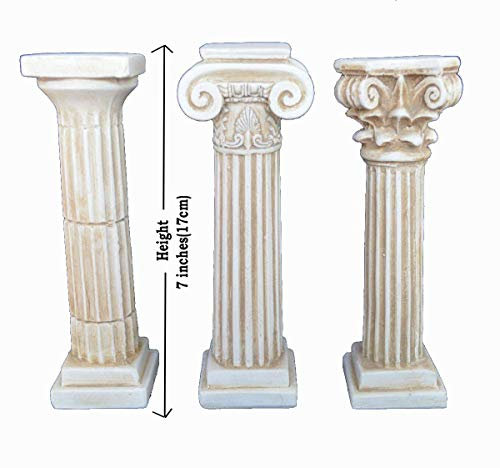 Antico greco dorico corinzio ordine ionico piccole colonne set artefatto-architettura classica, Bianco