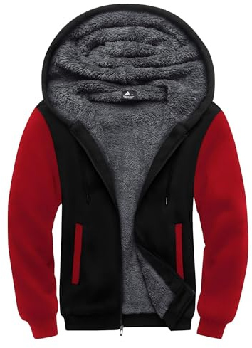 SwissWell Sudadera de Lana con Capucha para Hombre, Suéter para Hombre, Abrigo de Invierno y Deportes, Sudaderas con Cremallera para Hombre, Chaquetas para Deportes, Fitness, Recreación, Vida Diaria