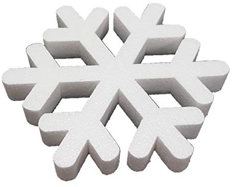 DecoPorex Dekofigur Schneeflocke 20 cm aus Styropor für Weihnachts- und Winterdekorationen