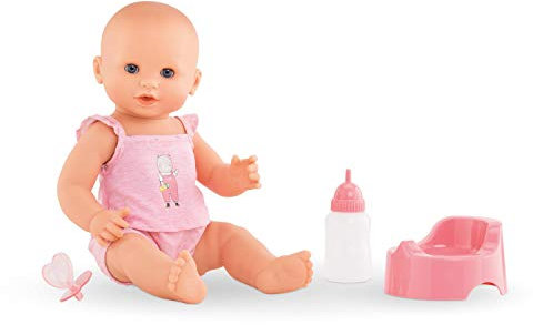 Corolle 9000130250 - Mon Grand Poupon Emma Trink und Näss Badebaby 36cm, Französische Puppe mit Charme und Vanilleduft