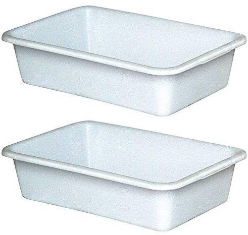 2 Kunststoffwannen, 40 Liter, LxBxH 710x490x185 mm, lebensmittelecht, weiß
