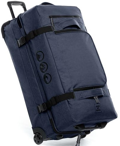 XXL Reisetasche mit 2 Rollen Kane Rollkoffer 80 cm Koffer Sporttasche Reise-Trolley 140 Liter - recyceltes Meeresplastik - wasserabweisend, Ocean-blau