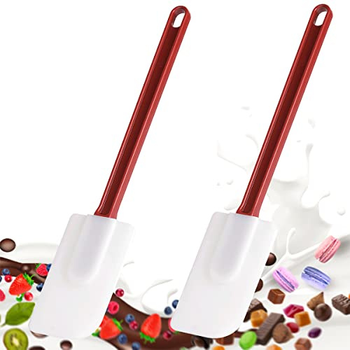 Flexible Rubber Spatulas, Silicone Spatula Set, Soft Rubber Spatula Scraper 9.5 Inches, Commercial Spatula, Silicone Scraper Spatula,Spatulas Set Resistant to 500℉ (2 Scrapers 9.5)