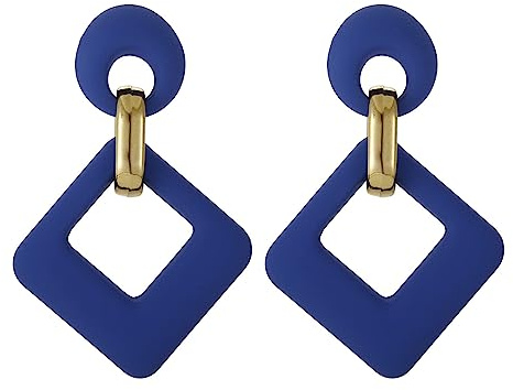 SIXDUTON Neon Ohrringe Damen Statement Ohrringe Groß Bunt Creolen | Acryl Quadratische Ohrringe 80er Jahre Modisch 90er Ohrringe Modeschmuck Geschenk für Party Kostümzubehör Karneval Mottoparty