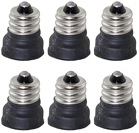 SQXBK 6PCS E12 to E11 Lamp Holder Bulb Base Adapter Mini Candelabra Base Lamp Socket Adapter Gold European Base to Candelabra Screw Lamp Adapter Light Socket Reducer Female Lamp Base Converter