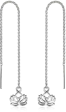 MATERIA by Matthias Wagner Durchzieher Ohrringe Silber 925 Damen Lotus Blume SO-114