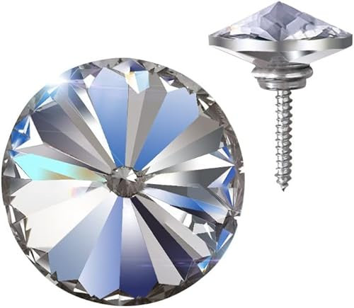 Polsternägel, antike Druckknöpfe, Sofaknöpfe, Satellitenform, klare Kristallpolsterung, runde Knöpfe for Heimdekoration, 50 Stück (Farbe: Schraubknopf, Größe: 20 mm)