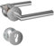 HENYIN 1 lot de poignées de porte à levier en acier inoxydable avec écusson à trou cylindrique, poignée de serrure de porte à mortaise, couleur argent (SO2-103C)