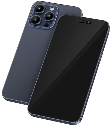 Perusha Faux modèle de téléphone [Sans logo] Écran factice ne fonctionne pas réplique téléphone jouet pour 15 Plus/Pro/Pro Max (pour 15 Pro max écran bleu noir)