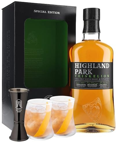 Highland Park Triskelion Whisky With Two Free Glasses & Secret Bottle Shop Jigger 70cl 51.4%