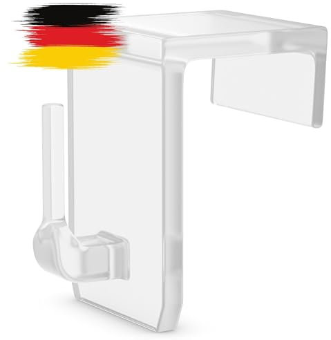 Raumhero Fensterhaken 100% Made in Germany - zum Einhängen (26 Stk.) Haken für Fenster Deko, Aufhänger Fensterdeko, Lichterkette, Weihnachtsstern - Haken transparent (Klemmbereich: 15-20 mm)