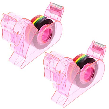 Lurrose 2stücke Klebebandspender Tragbar Mit Klebeband Kleiner Für Schreibtisch Packbandspender Klebebandschneider Halter Tischplatte Bandschneider