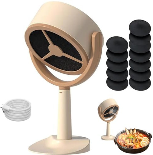 Cappa da Cucina da Tavolo, Aspiratore da Cucina Portatile con Regolazione a 2 velocità, Mini Cappa da Cucina Sospesa Wireless con Filtro Rimovibile e Lavabile, Filtro in Cotone a Carboni Attivi