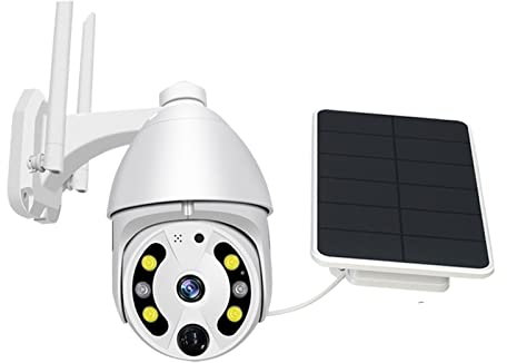 Cámara de Seguridad, Cámara de seguridad solar for exteriores 3G 4G Tarjeta SIM Batería recargable Videovigilancia 4MP PTZ CCTV PIR Motion para Seguridad del Hogar en Interiores(2K 4MP 4G Solar 64G)