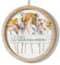 JUJOYBD Couronne de porte ronde avec fleurs séchées - 26 cm - Couronne décorative avec cadre en bois - Décoration murale bohème à suspendre pour porte d'entrée, salon, fenêtre