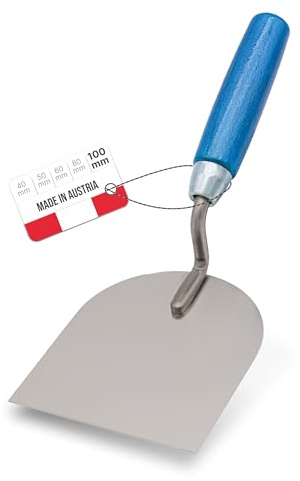 WERKFIT Profi Gipserkelle aus Edelstahl 100mm - Gipserspachtel Rostfrei - Maurerkelle mit Holzgriff - Stukkateurkelle Made in Österreich (100mm)