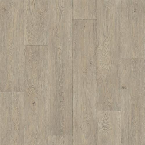 Vinyl Flooring Modern Wood Oak Plank Effect Vinyl Flooring Roll | Non-Slip Easy Clean Waterproof Lino Vinyl Floor | Living Dining Room, Lounge, Hallway Flooring (Soft Oak, 3m x 3m)