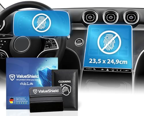 Anti-Fingerabdruck Displayschutzfolie Matt passend für Mercedes C-Klasse W206/S206 2021-2027: 12,3+11,9 Tacho, Radio, Multimedia, Navi, Bildschirm, Infotainment Touchscreen Entspiegelung