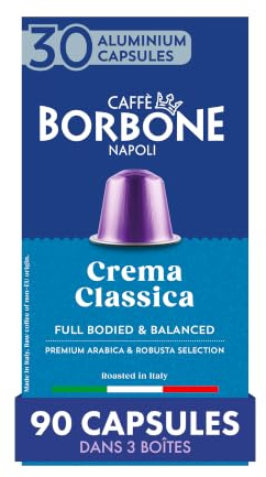 Caffè Borbone Crema Classica - 90 Coffee Capsules - Full-bodied & balanced - Compatible with Nespresso®* coffee machines for domestic use