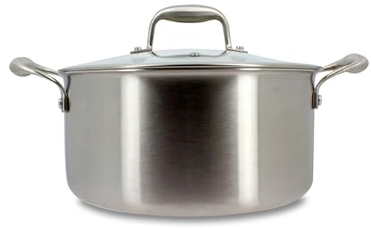 MENASTYL - Faitout inox 20 cm Trinox tous feux dont Induction avec couvercle - Structure 3 couches inox/aluminium - Qualité Professionnelle - Sans substances nocives - Lave-vaisselle - 6020151