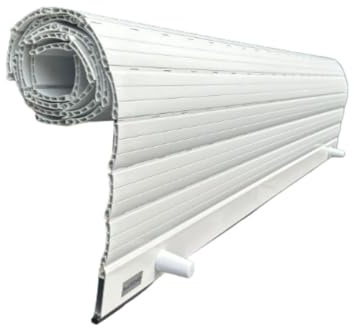 MATISMO Persiana Enrollable de PVC a Medida PVCCUR39 – con remate de Aluminio y Goma amortiguadora – Incluye topes – Lista para Instalar