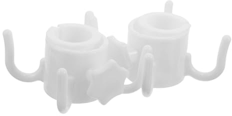 LOORGVEL Lot de 2 Crochets pour Parasol de Plage en Plastique Blanc à 4 Branches Accessoire Polyvalent pour Mât de Parasol Support pour Serviette Chapeau et Lunettes Fixation Stable