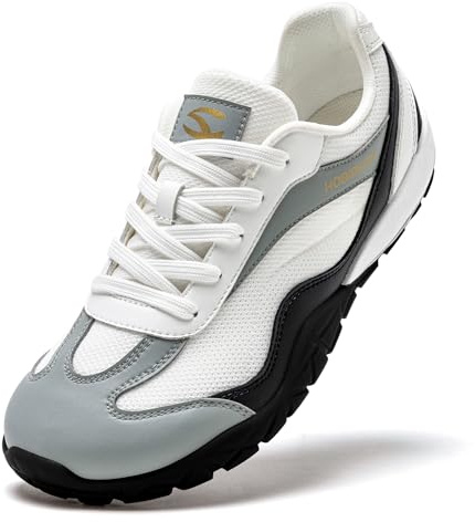 HOBIBEAR Women's Wide Width Minimalist Shoes | Zero Drop Barefoot Sole | Lightweight Walking Sneakers for Travel & Foot Health White Black