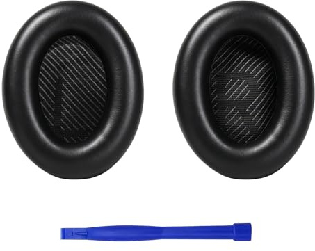 Bose QuietComfort 35 (QC35 II) Headphones Replacement Earpads Soft Protein Leather Replacement Ear Pads Cushions for Bose QC35 QC25 QC15 QC2/ Ae2 Ae2i Ae2w/ Sound Link/Sound True (Black)