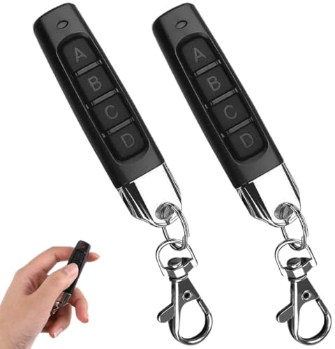 Duplicatore di telecomando 4 in 1, duplicatore di chiavi universali per garage 2 pezzi, telecomando apricancello wireless 433/315 MHz per sostituzione e duplicazione