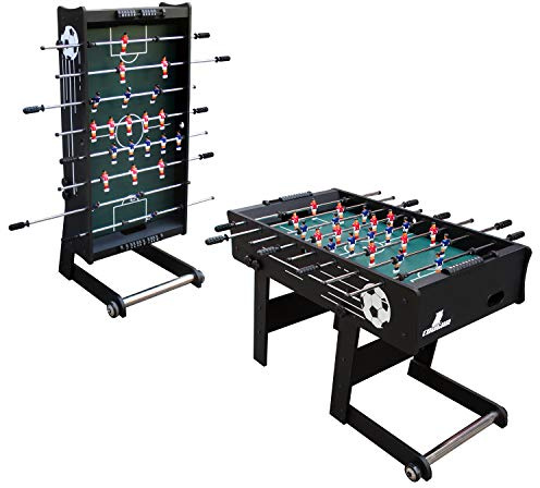 Cougar Scorpion Kick Tischkicker | Kickertisch in Schwarz klappbar | Fußballtisch inkl. 2 Bälle & Punktezähler | Indoor Tischfußball | Maße 122x61x80 cm