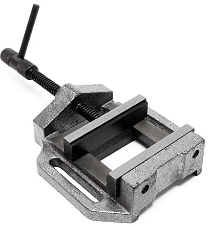 Wiltec Maschinenschraubstock 125 mm Backenbreite, Schraubstock für Werkstatt, Bohrmaschinenschraubstock als Spannwerkzeug