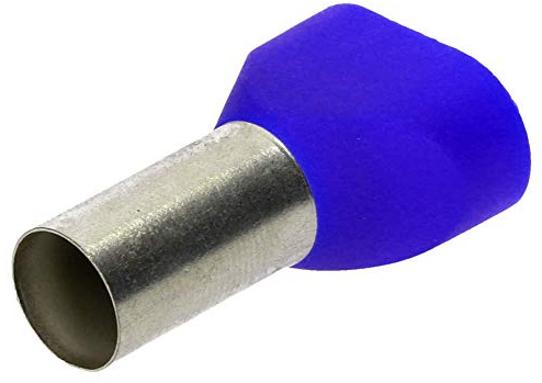 Cembre PKT1625-50x Terminales de Cable Gemelo Aislados, 2 x 16 mm², Azul