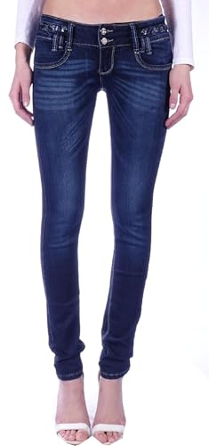 Damen Hüftjeans Röhrenjeans Skinny Jeans blau Damenjeans Damen-Hose-n Jeans-Hose-n Röhre-n Hüft-Hose-n Niedrig-e-r Sehr Leib-Höhe Bund Stretchjeans Stretch-Hose-n Denim Dunkel-blau-e Gr Größe S 36