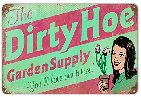 ZYPENG Blechschild Personalisierte Wanddekoration Retro Dirty Hoe Gartenschild, Vintage Cafe Coffee & Bar, Metallschilder 30,5 x 20,3 cm