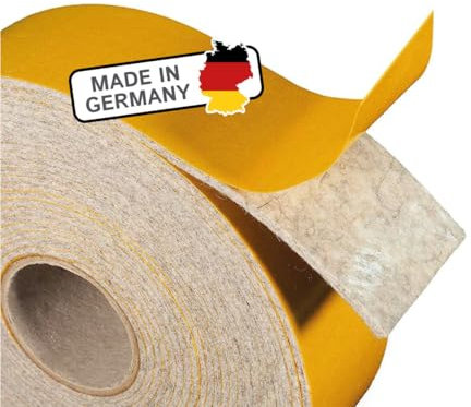 The Felt Store Filzband selbstklebend 40 mm breit, 2 mm dick, 6 m lang, grau, vielseitiger Filzstreifen, Ideal als Dichtungsband für Fenster und Türen oder als Klapperschutz