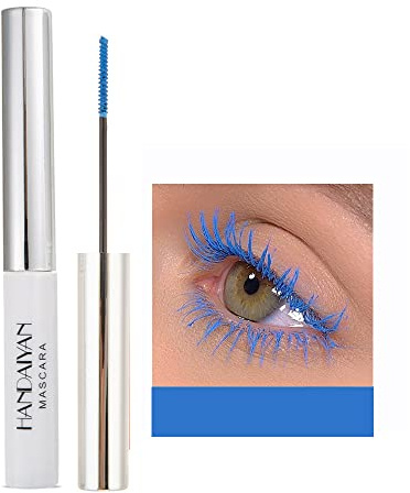 OCHILIMA 4D Mascara farbenfrohe Fasermascara bezaubernde lang anhaltende Mascara, dichte/lange Wimpern wasserfestes und wischfestes Augen-Makeup (Sky Blue)