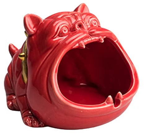 JUSHZ Aschenbecher Für Draussen Stehend Für Draußen Aussen Wetterfest Auto Winddicht Anti-Flugasche Keramik Ornament (rot,14,5x11,5x9,5 cm)