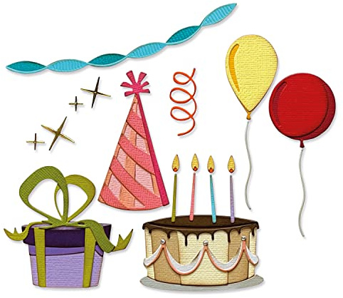 Sizzix Thinlits Stanzschablonen Celebrate Colorize von Tim Holtz, 32 teilig, 666285