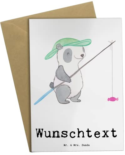 Mr. & Mrs. Panda Personalisierte Grußkarte Panda Angeln - Geschenke, gehen, Angler, personalisiert, Sportler, personalisierbar, Angelverein, Grußkarten, Karte, Hobbyangler, Angelsport, individuelle