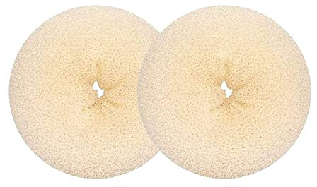 Extra Hair Donut Bun Maker Blonde for Kid, Ring Style Bun, 2PCS Chignon Hair Small Doughnut Shaper for Short and Thin Hair (Small, 2.5 Inch/Beige)