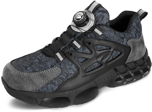 OFFCUP Scarpe Antinfortunistiche Uomo, Sicurezza da Lavoro Sportive Con Punta in Acciaio, Protettive Industriali per Lavoro e Quotidiana, Taglia: 41