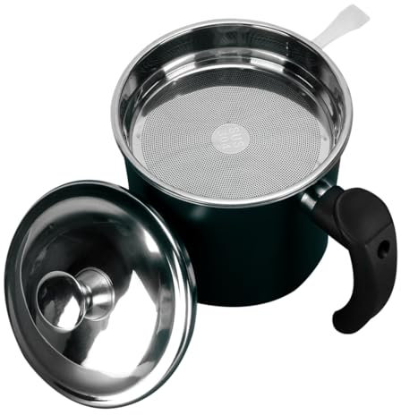 LIFKOME Contenitorper Acciaio Inossidabile Con Filtro Fine e Coperchio Capacità Antiscivolo Per Cucine Domestiche e Ristoranti Verde